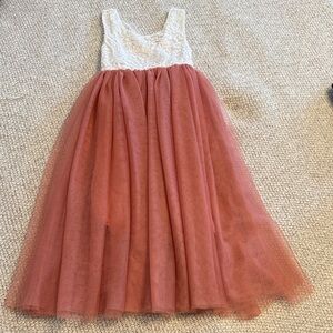 SHEIN Pink and White Formal Kids Dress
